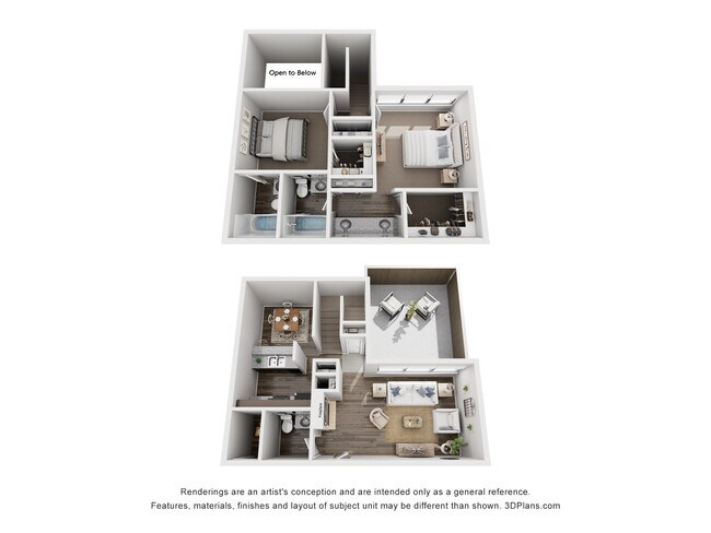 B1 | 2 Bed | 2.5 Bath 702 floor plan